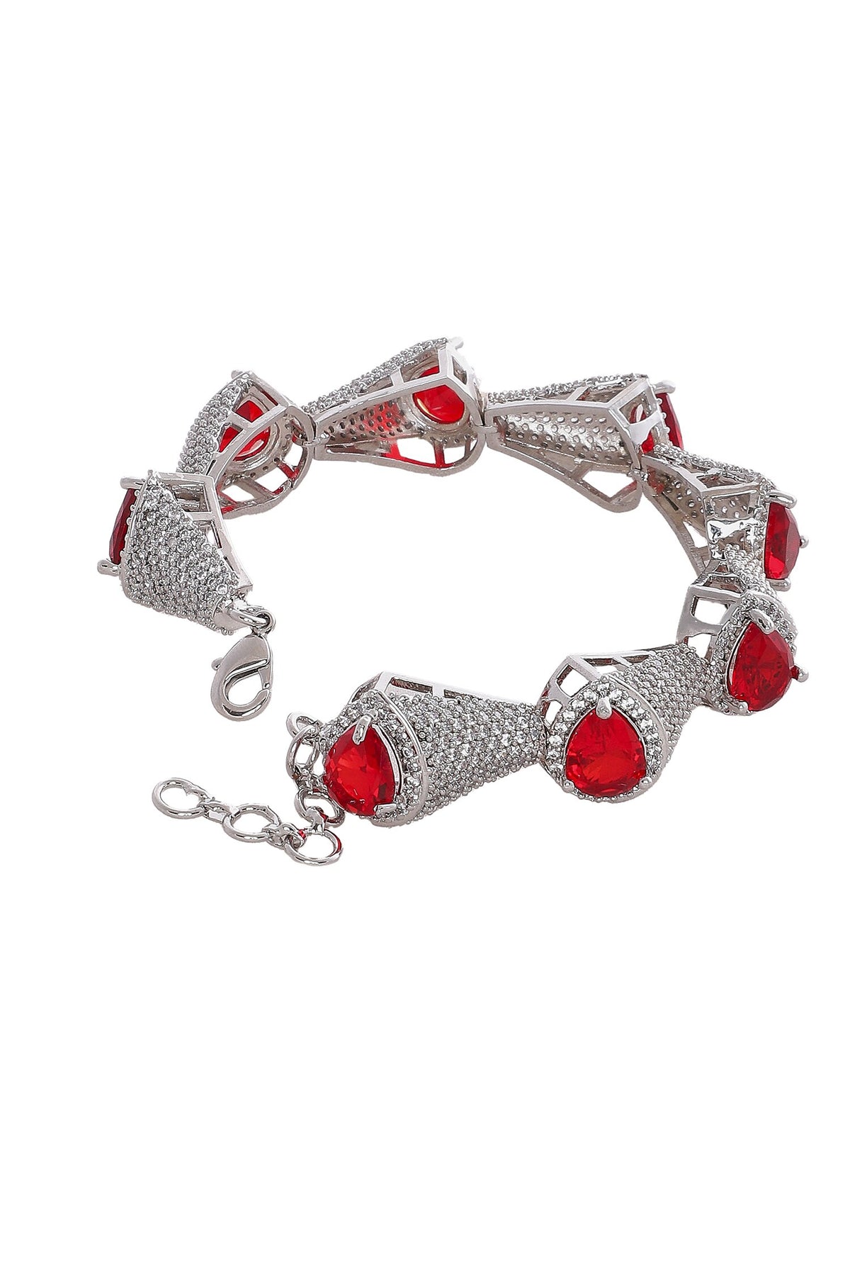 Ruby Stone & Zircon Bracelet 