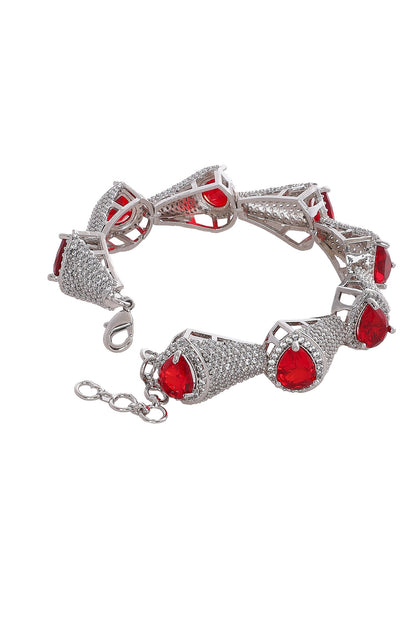 Ruby Stone & Zircon Bracelet 