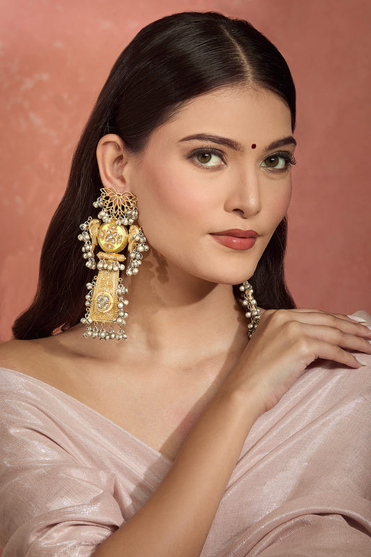 Moissanite Stone Embellished Dangler Earrings 