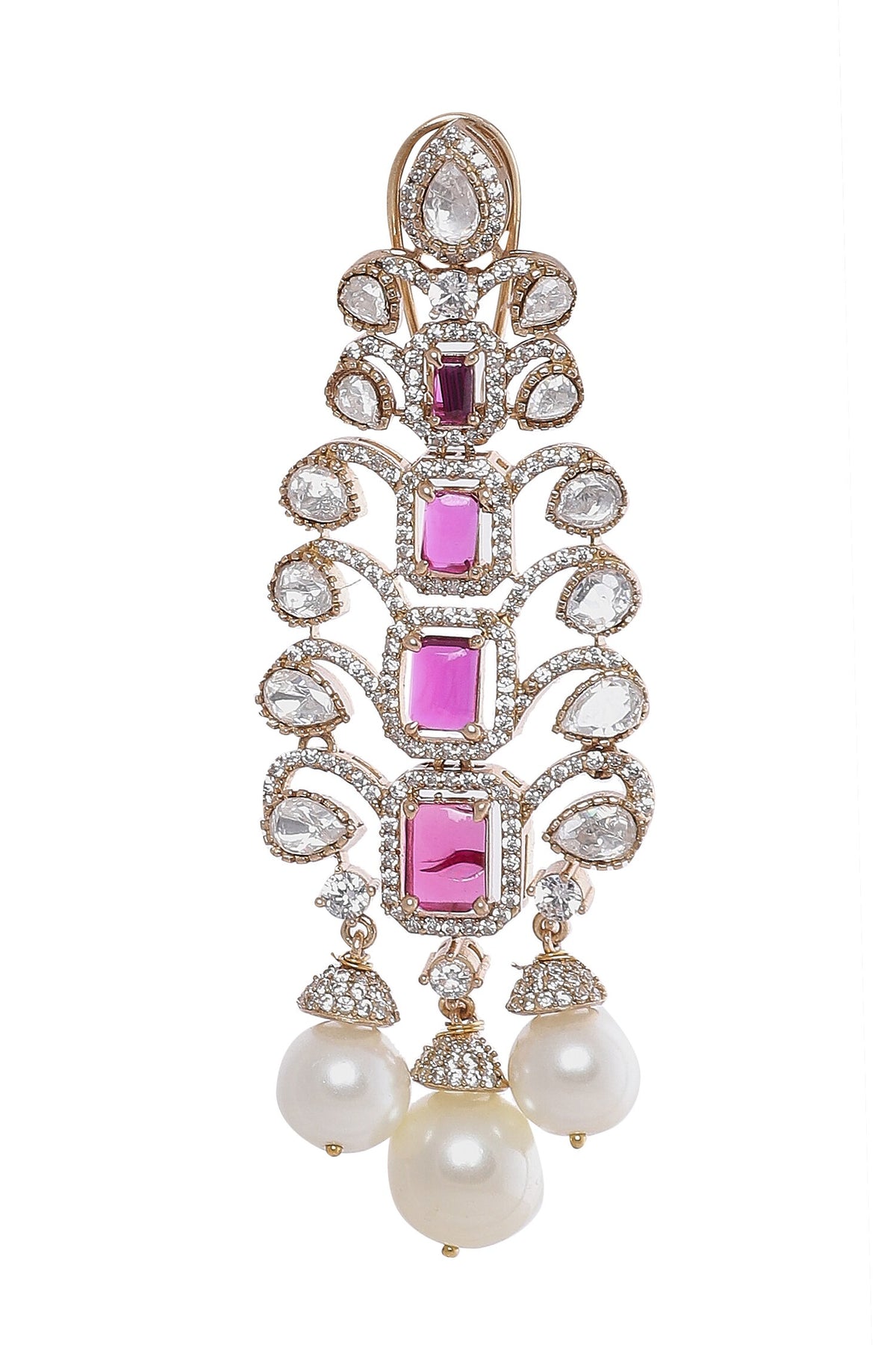 Ruby & Pearl Embellished Danglers 