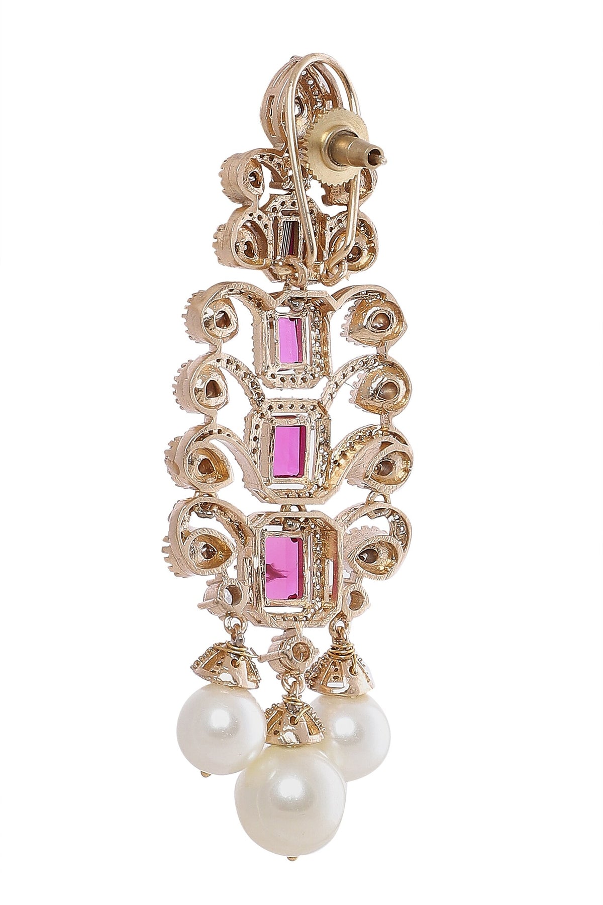 Ruby & Pearl Embellished Danglers 