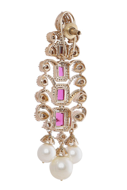 Ruby & Pearl Embellished Danglers 