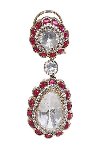 Moissanite & Ruby Embellished Danglers 