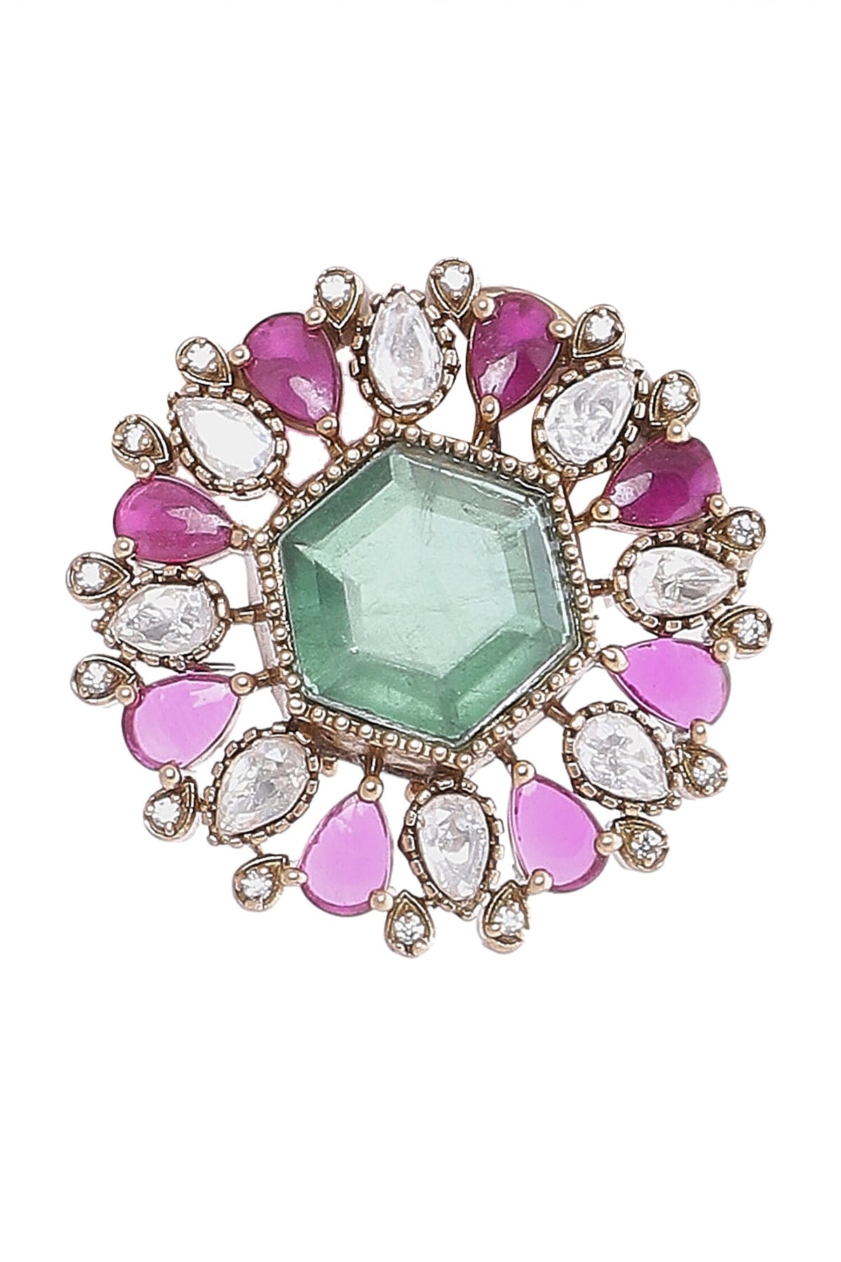 Floral Motif Studs with Multi Color Embellishments 