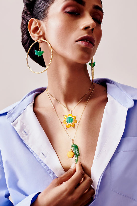 Gold Plated Aesop Pendant Necklace 
