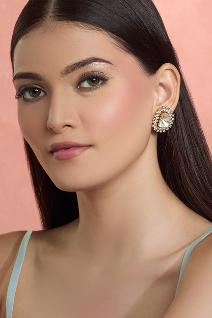 Moissanite Stone Zircon Stud Earrings 