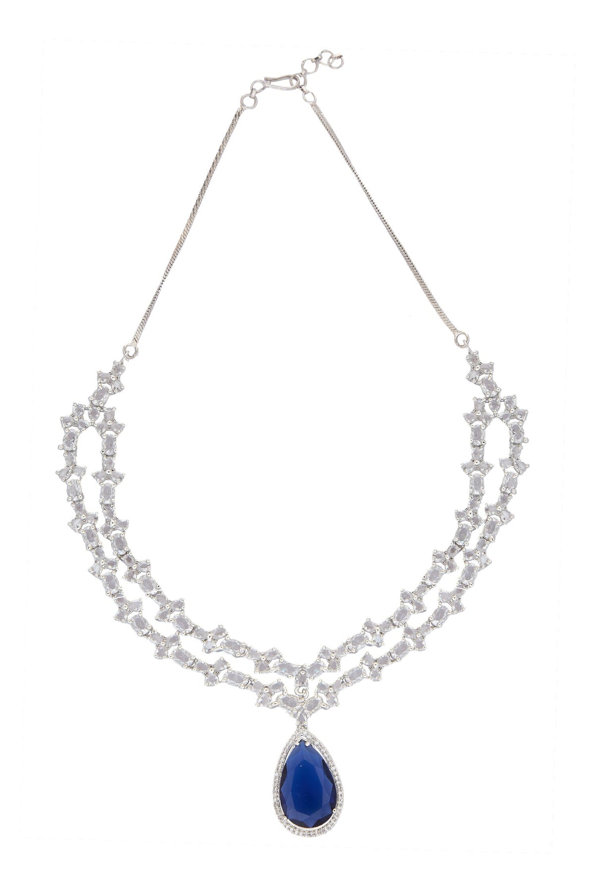Double Layered Necklace Set With Maangtikka 