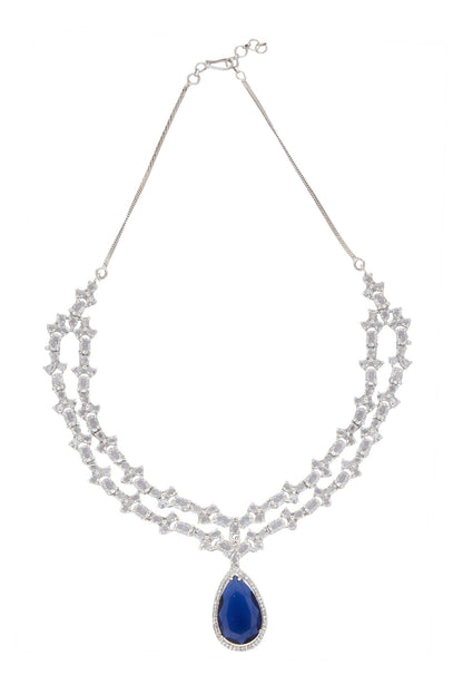 Double Layered Necklace Set With Maangtikka 