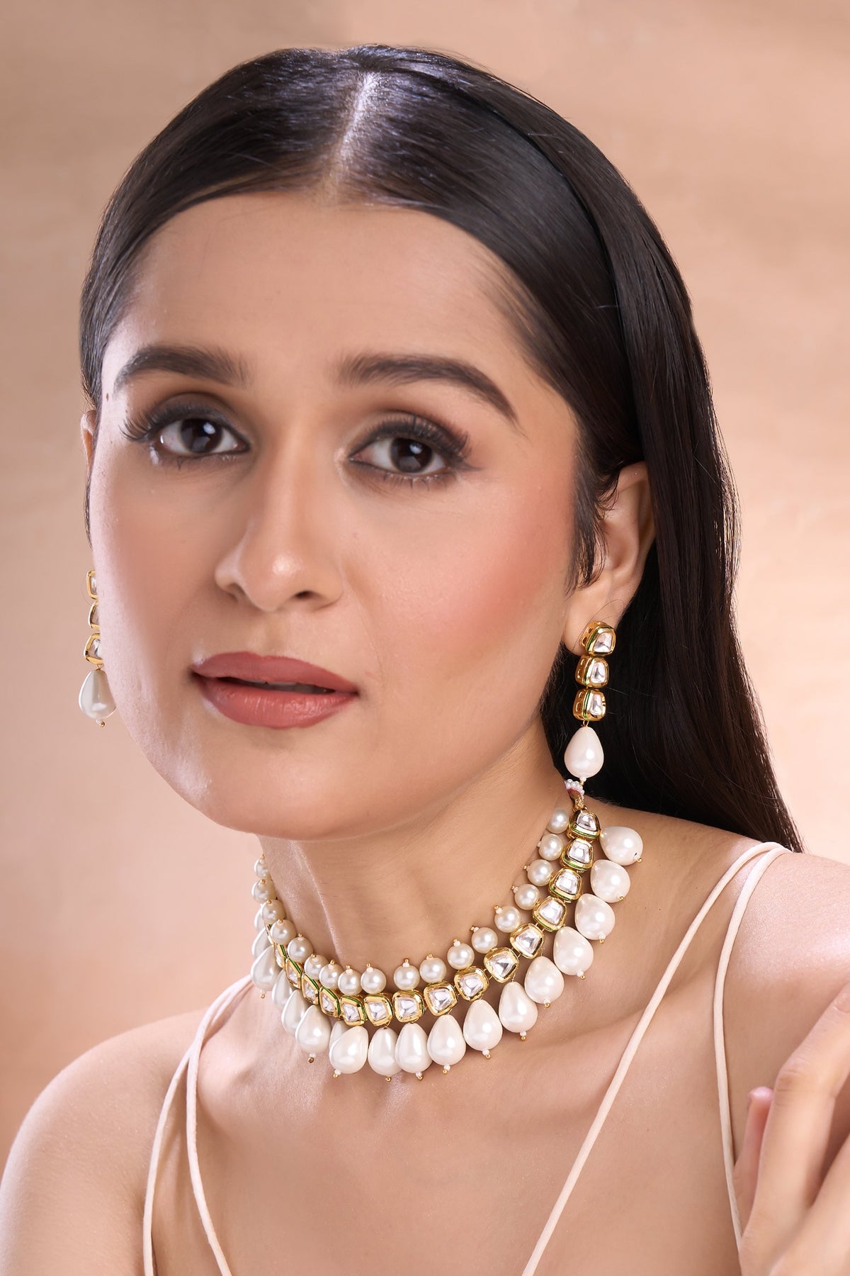Polki Embellished Choker Necklace Set 