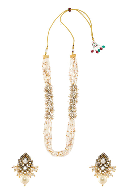 Polki Stone Embellished Necklace Set 