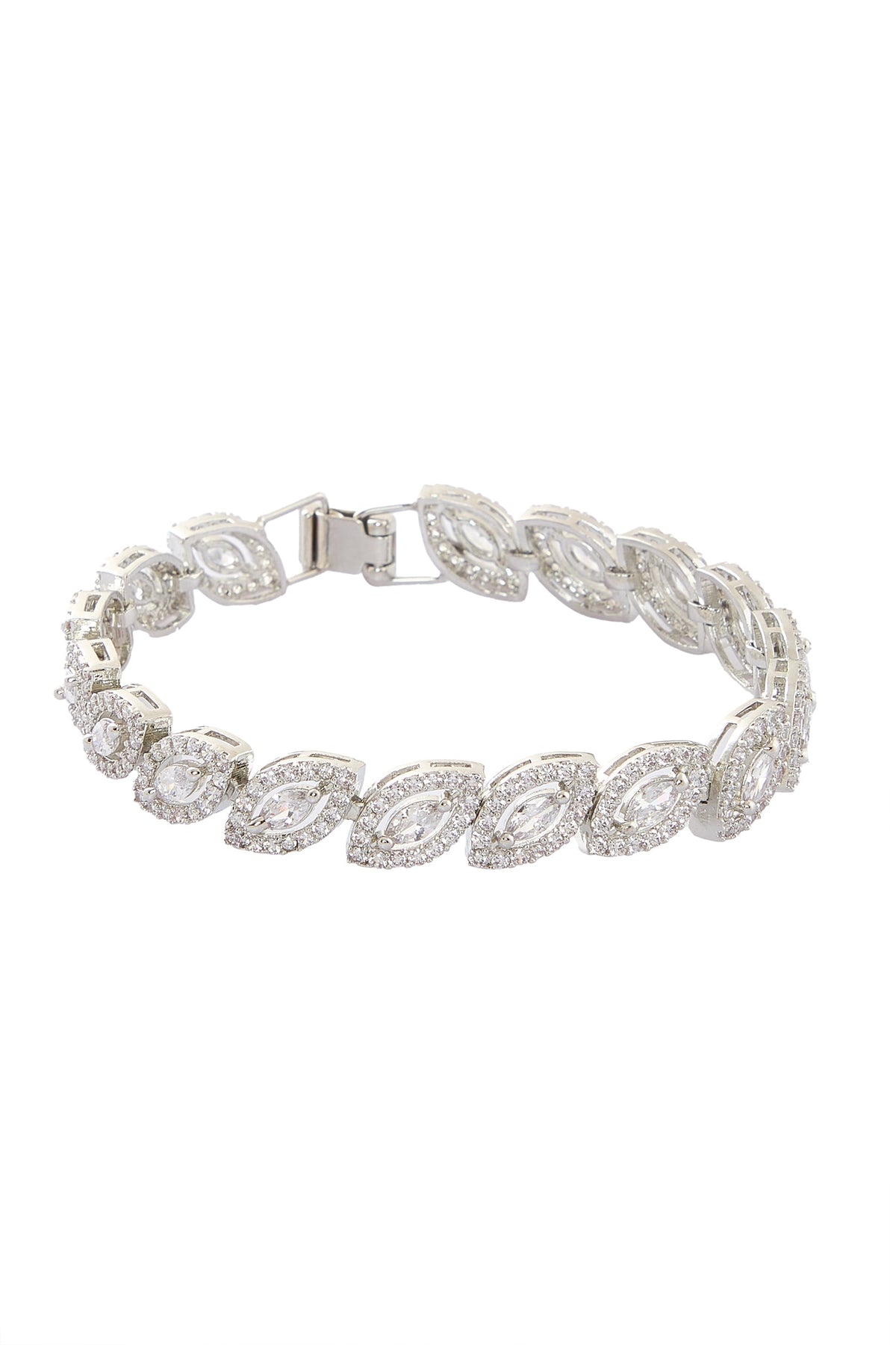 Leaf Shaped American Diamond Bracelet 