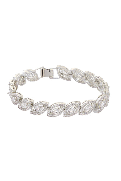 Leaf Shaped American Diamond Bracelet 