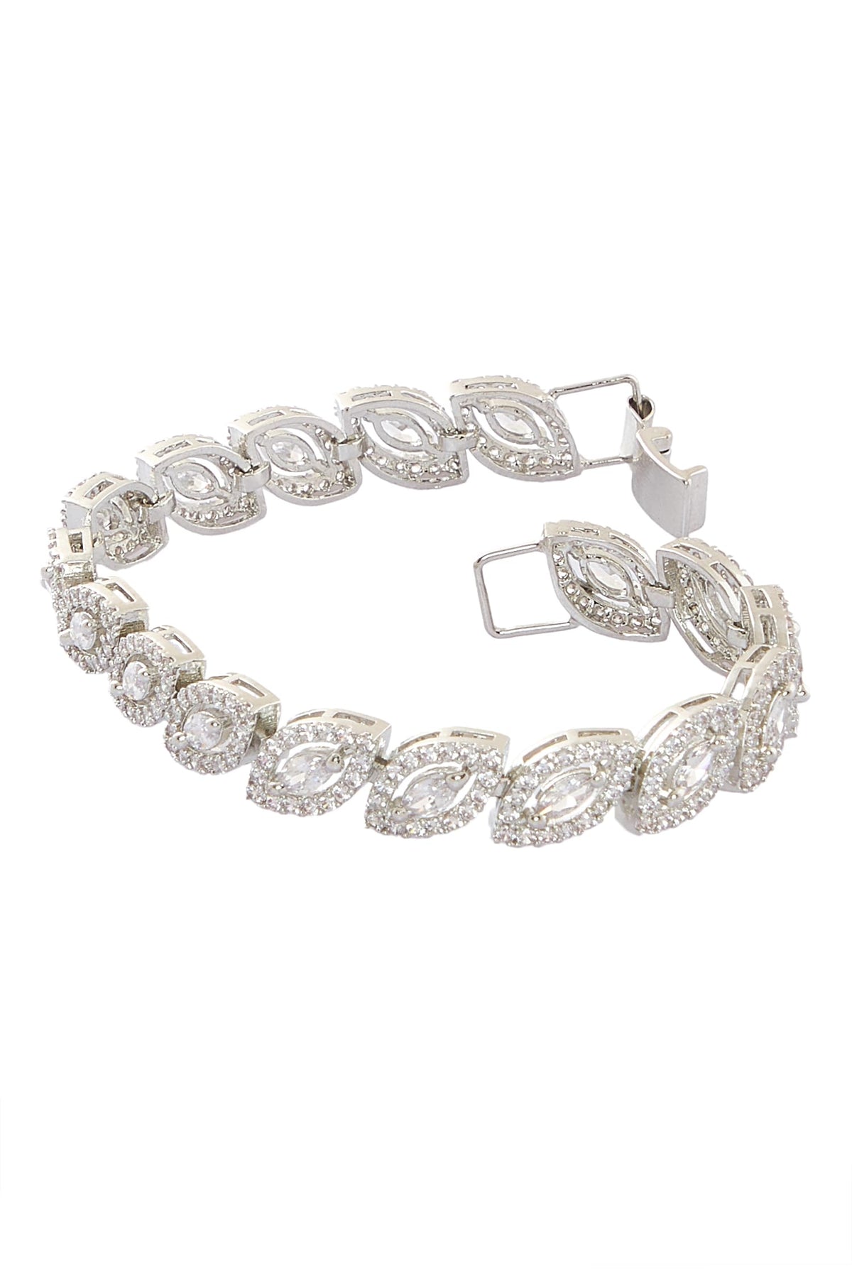 Leaf Shaped American Diamond Bracelet 