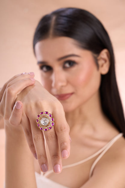 American Diamond Adjustable Ring 