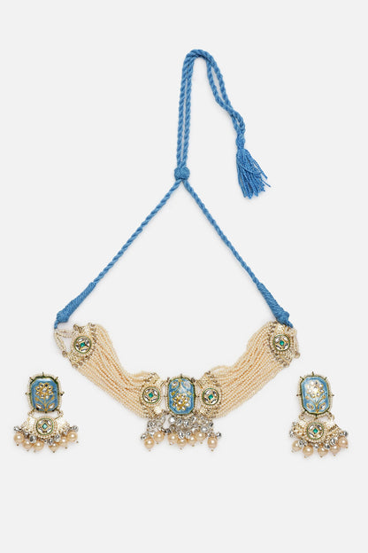Kundan Embellished Pendant Choker Set 