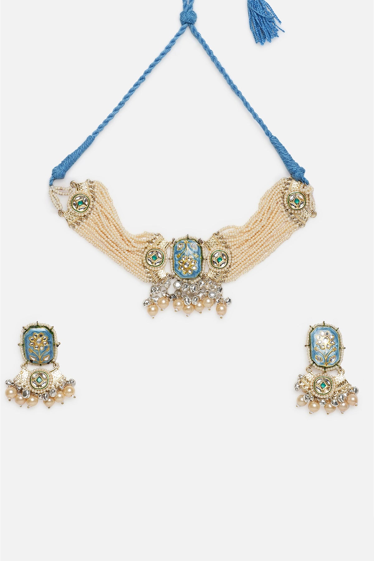 Kundan Embellished Pendant Choker Set 