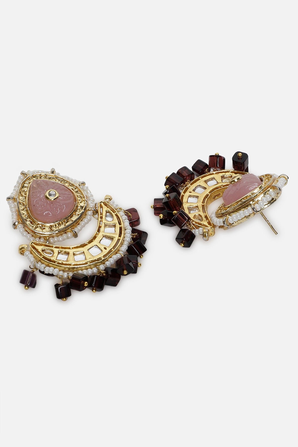 Half Crescent Shaped Necklace & Earring Set 
