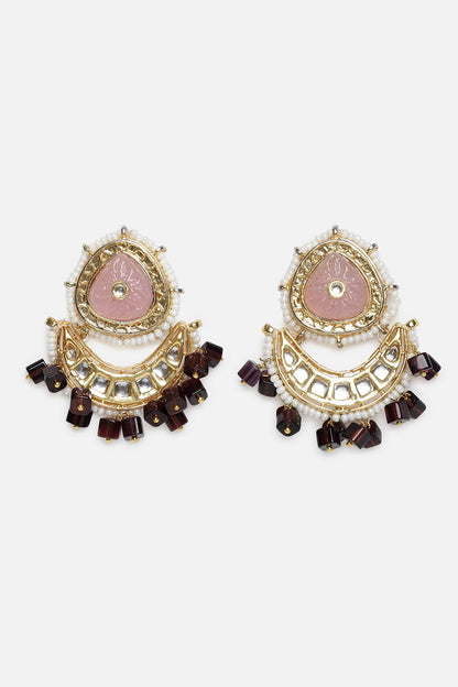 Half Crescent Shaped Necklace & Earring Set 