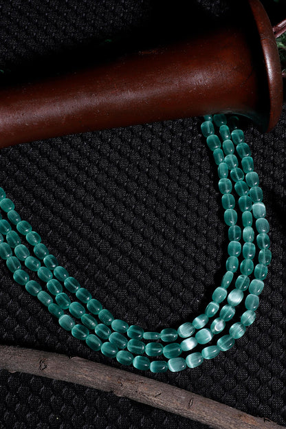 Natural Stone Embellished Layered Necklace 