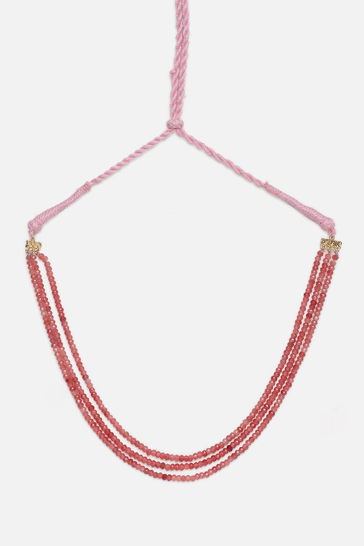 Gold Plated Layered Necklace With Natural Stones 