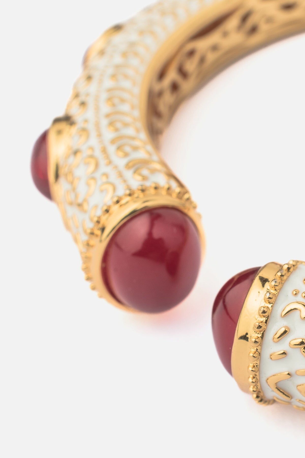 Zircon & Synthetic Ruby Enamelled Kada Bangle 