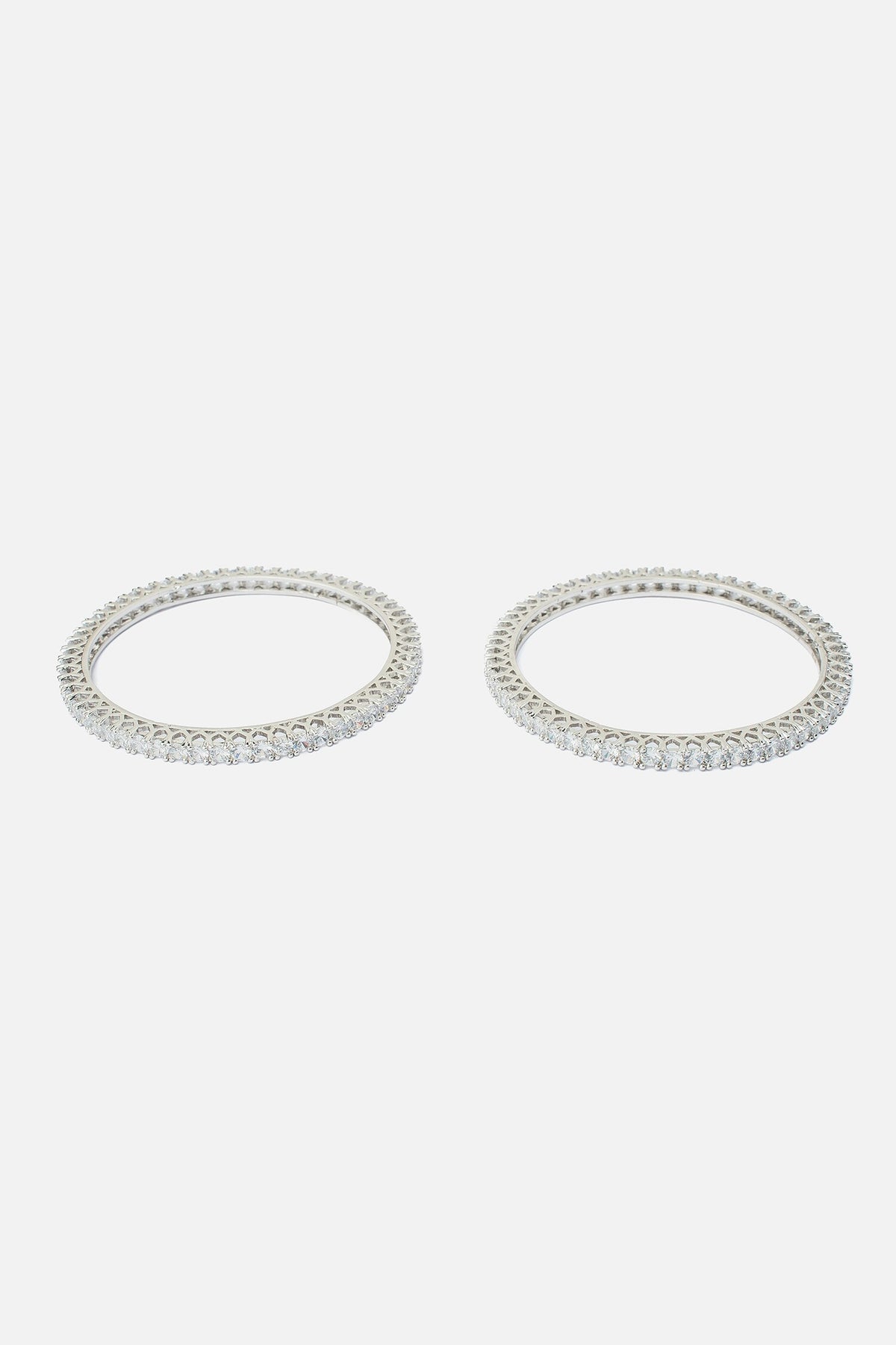 Cubic Zirconia Embellished Bangles Set 