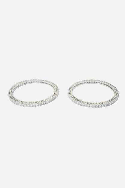 Cubic Zirconia Embellished Bangles Set 
