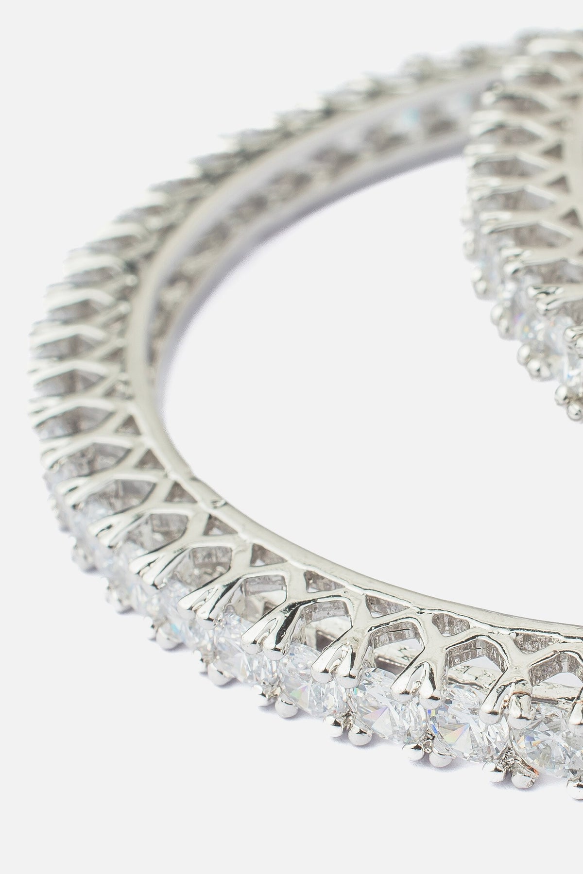 Cubic Zirconia Embellished Bangles Set 