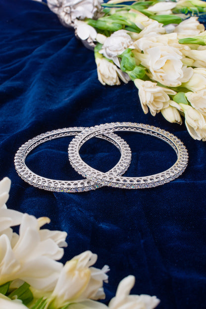 Cubic Zirconia Embellished Bangles Set 
