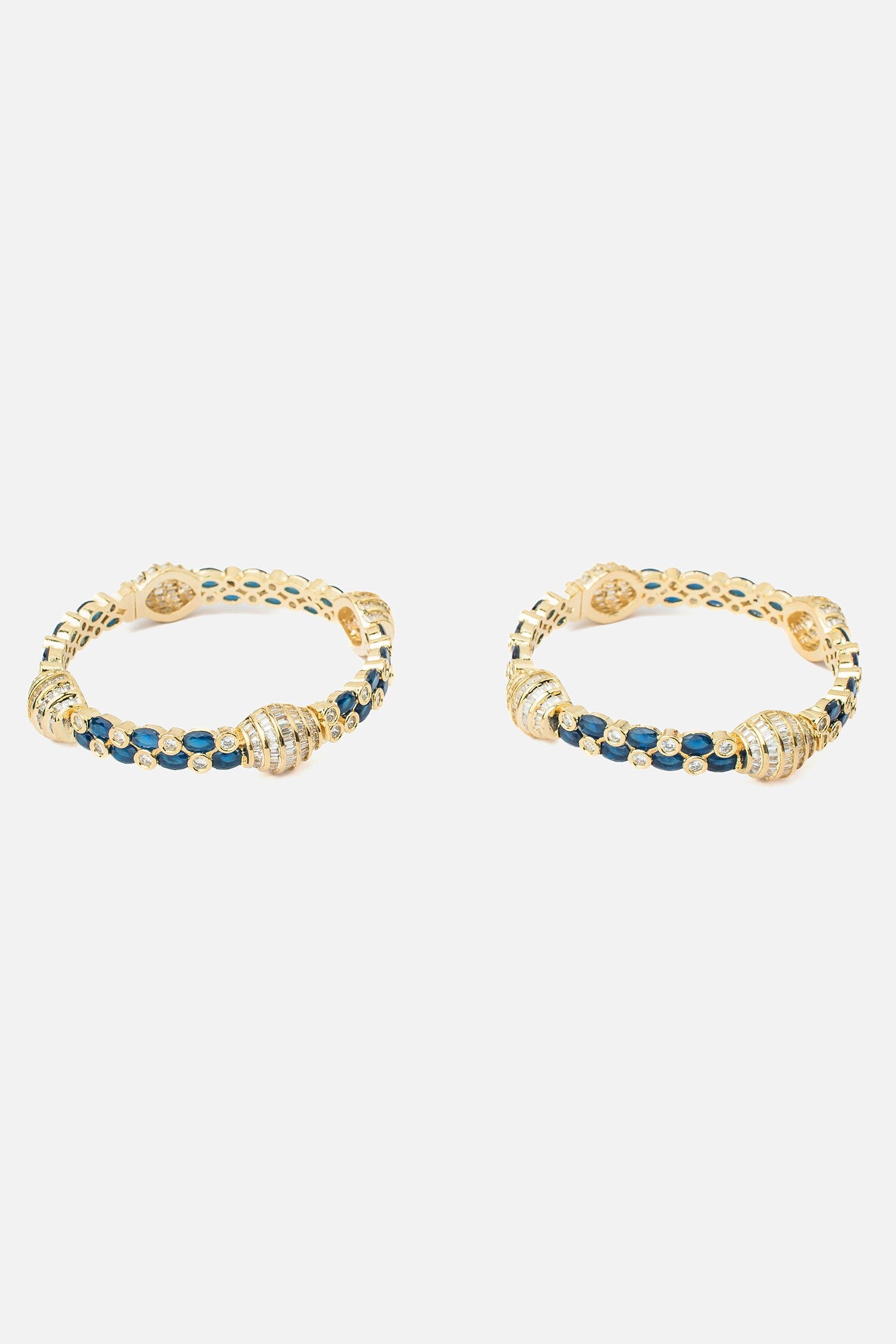 Crystal Gemstone Kada Bangles Set 