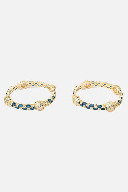 Crystal Gemstone Kada Bangles Set 