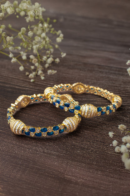 Crystal Gemstone Kada Bangles Set 