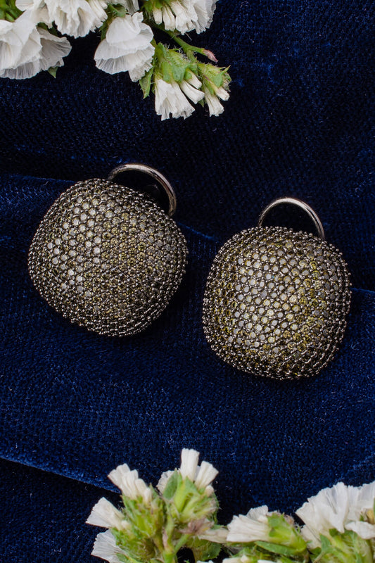 Zircon Embellished Silver Stud Earrings 