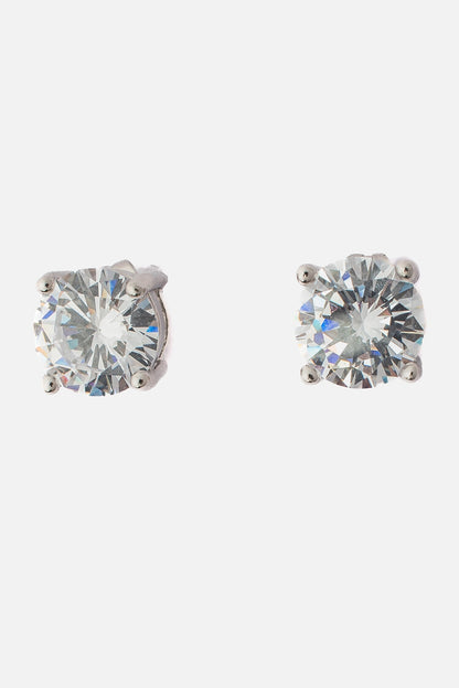 Cubic Zirconia Silver Stud Earrings 