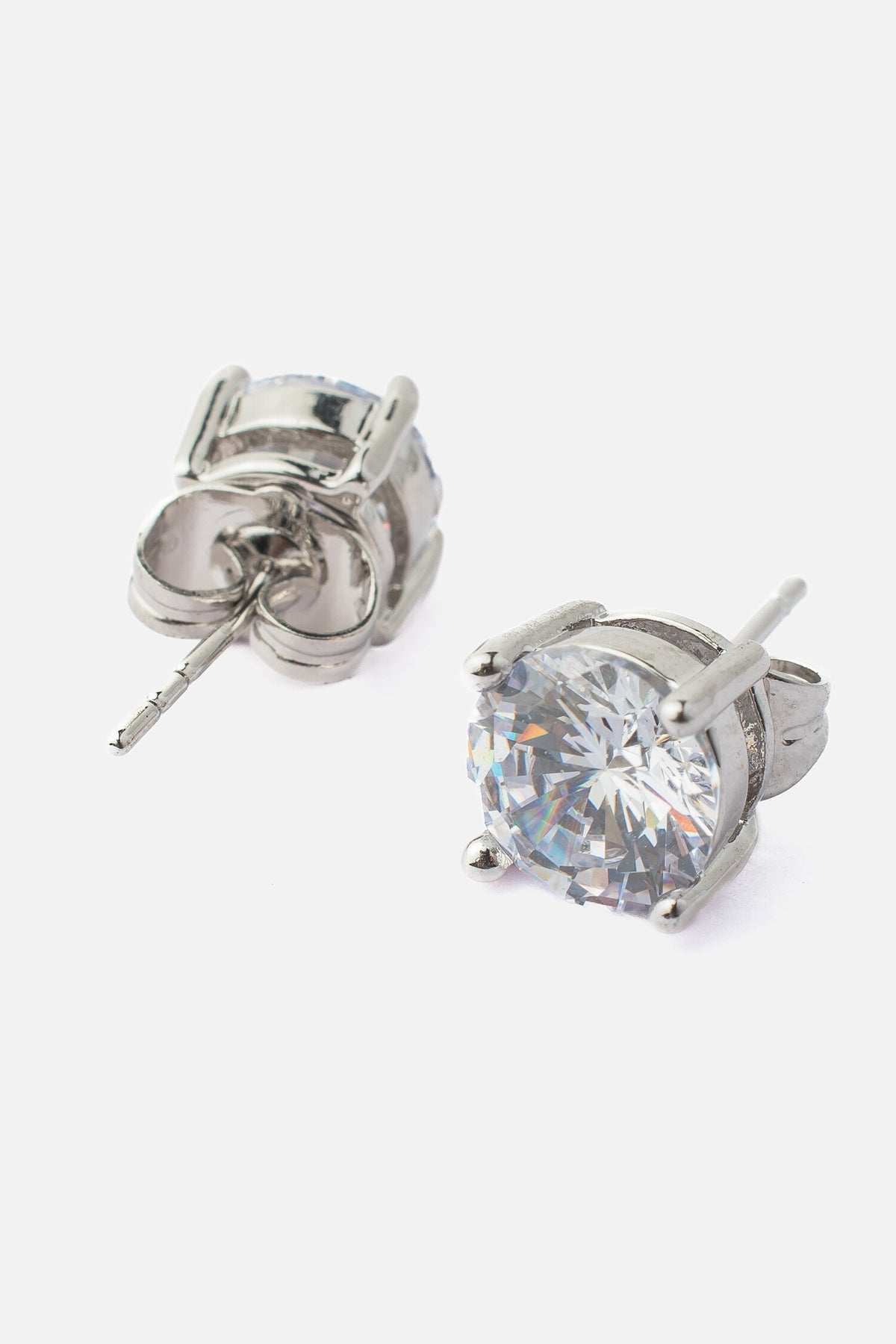 Cubic Zirconia Silver Stud Earrings 