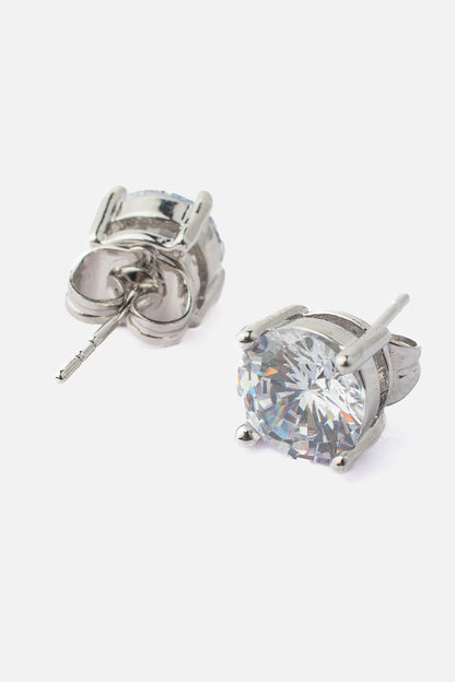 Cubic Zirconia Silver Stud Earrings 