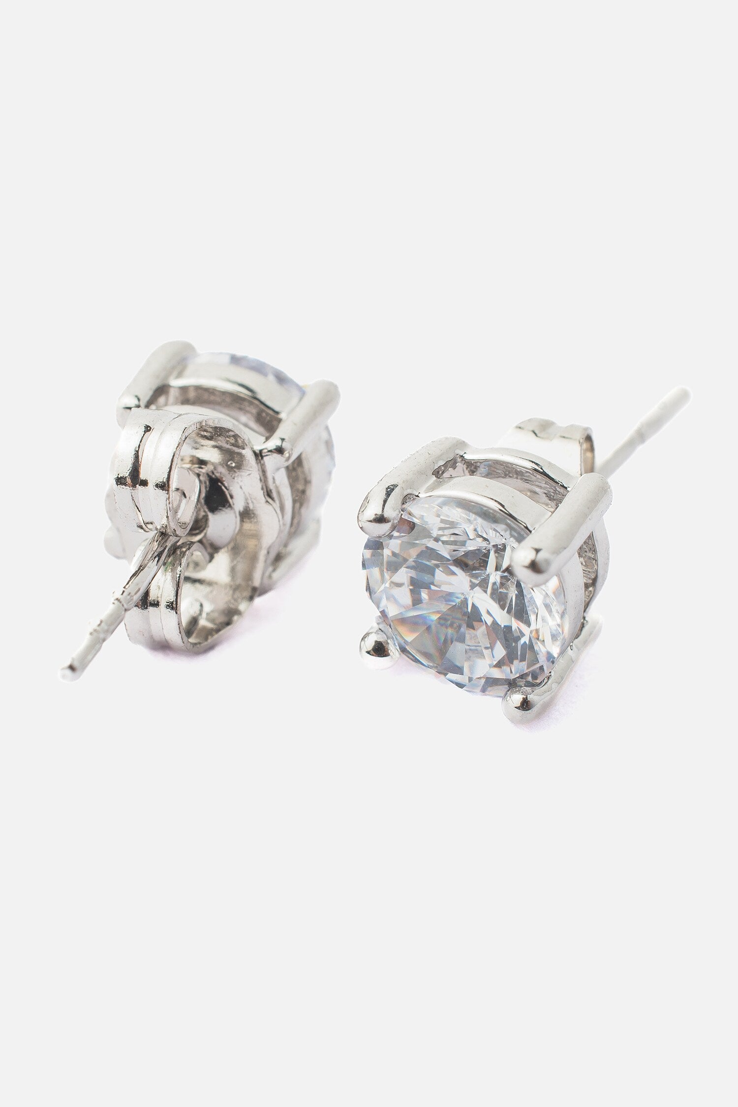 Cubic Zirconia Round Stud Earrings 