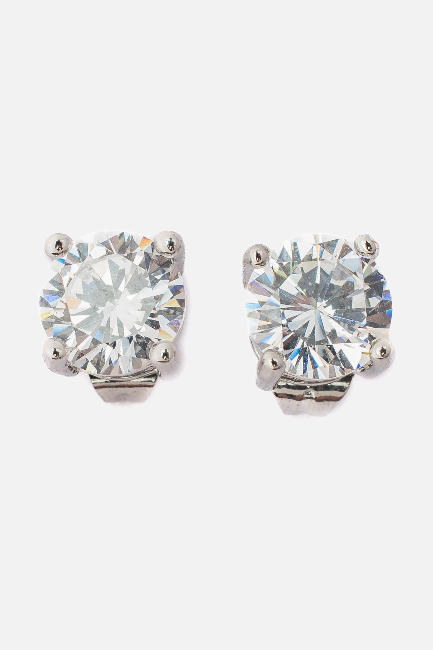 Cubic Zirconia Round Stud Earrings 