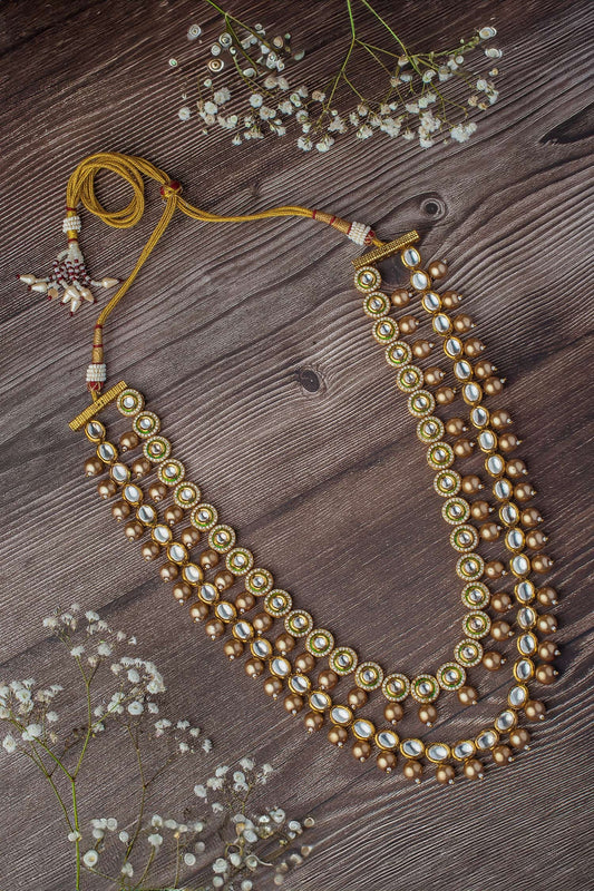 Kundan & Polki Long Layered Necklace 