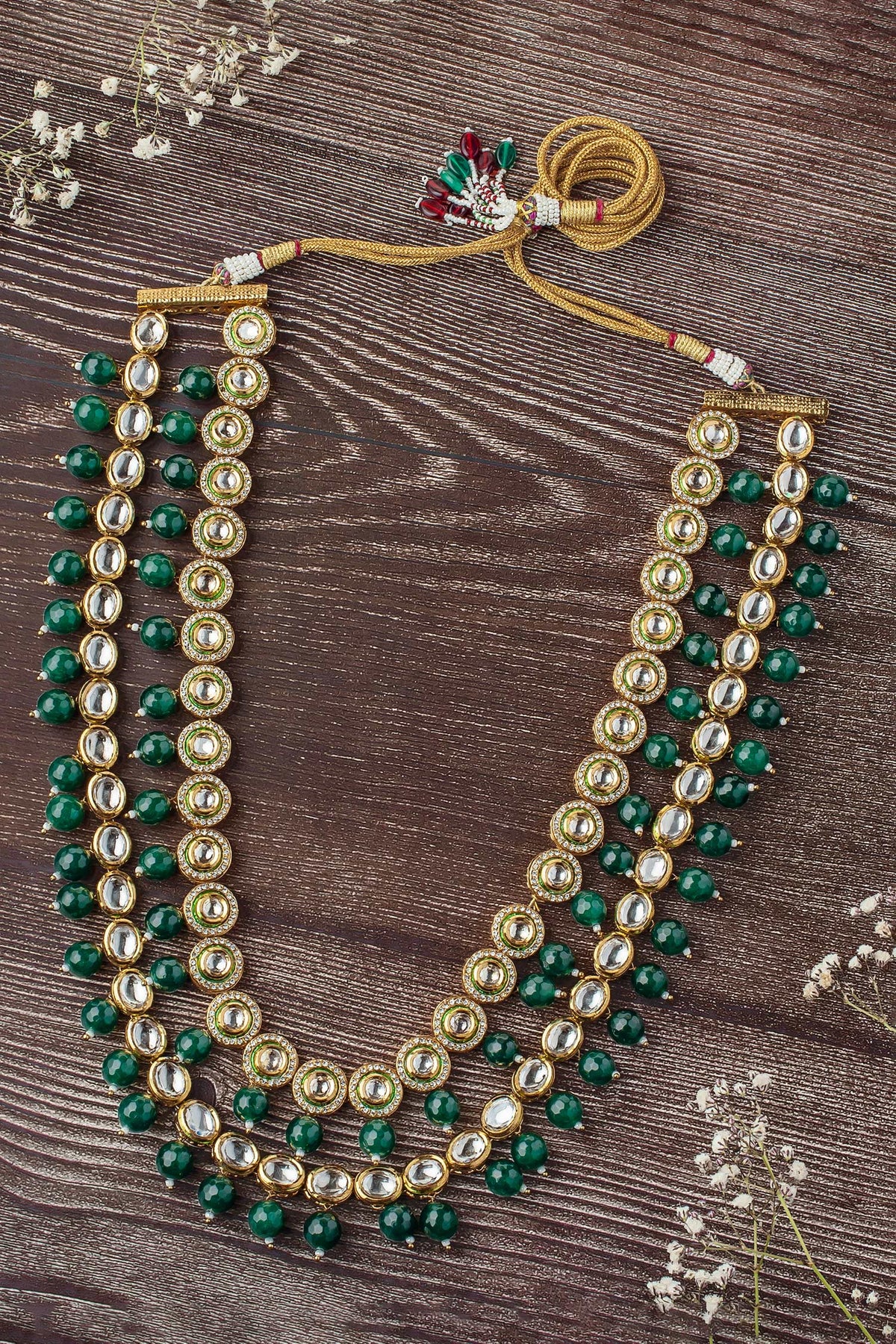 Kundan & Polki Gold Layered Necklace 