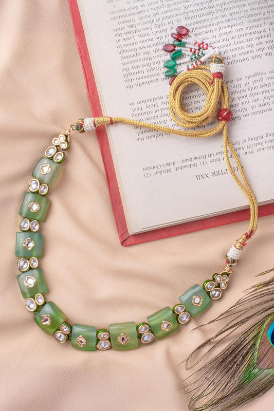 Green Kundan Embellished Choker 