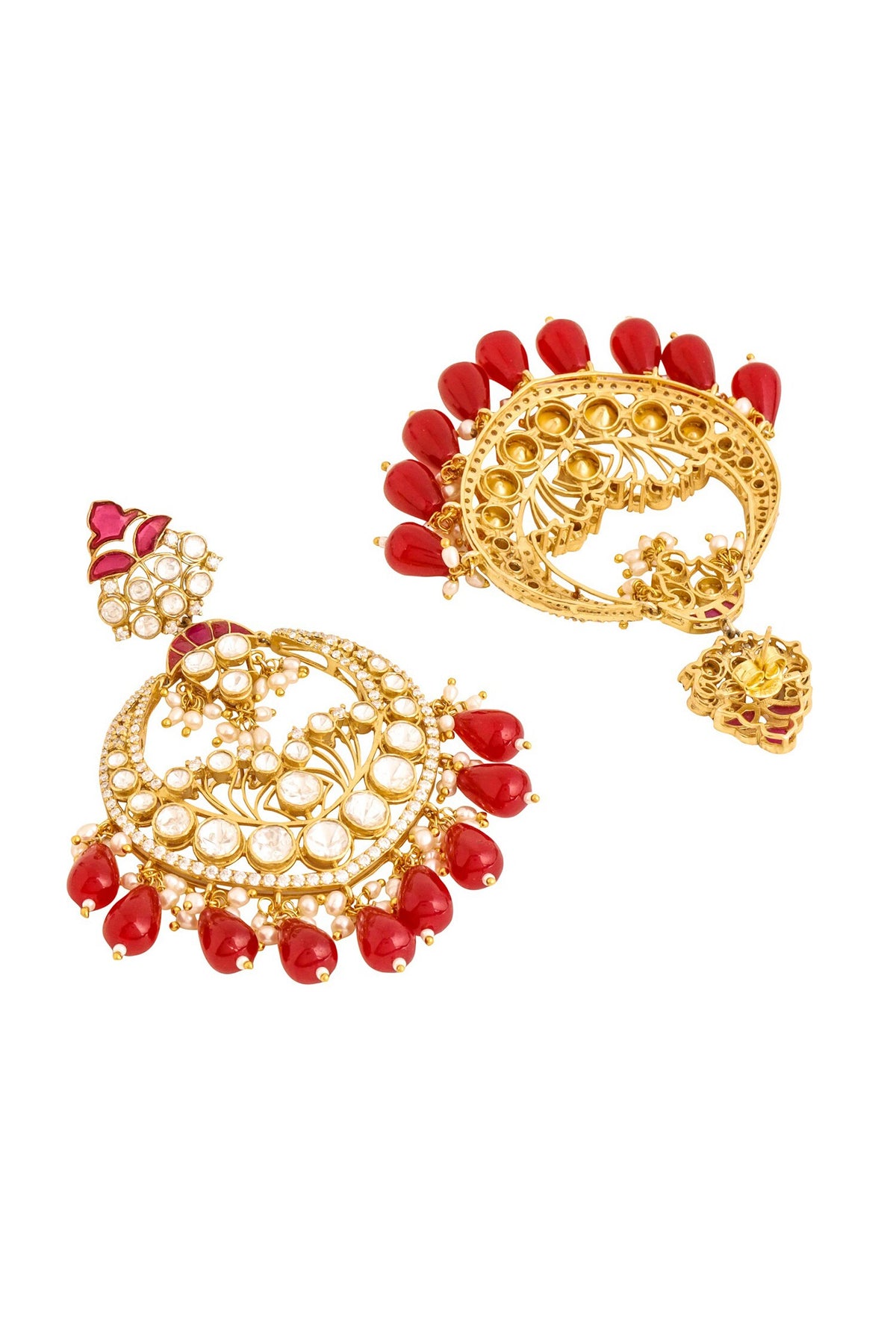 Gold Kundan & Bead Chandbalis 