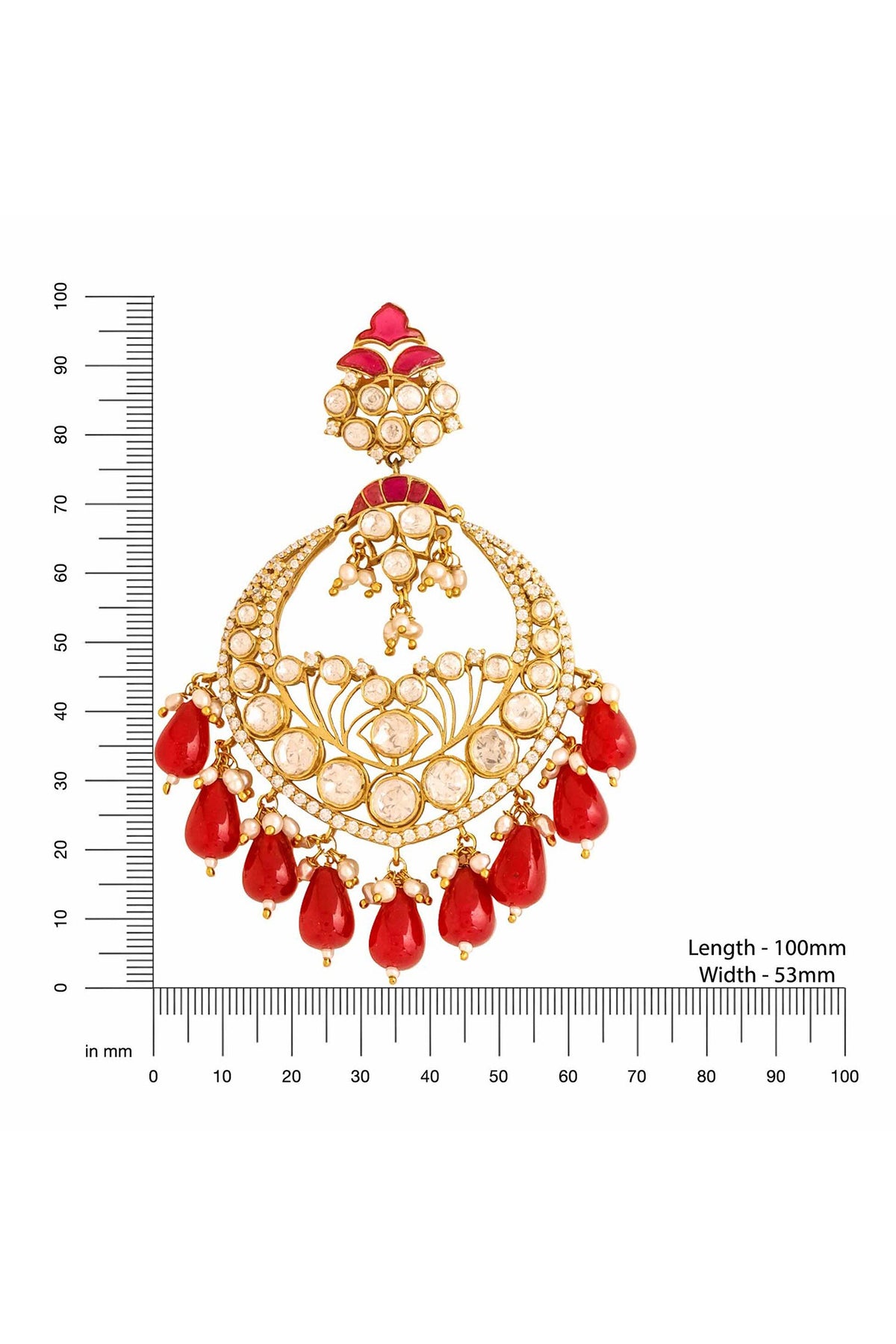 Gold Kundan & Bead Chandbalis 