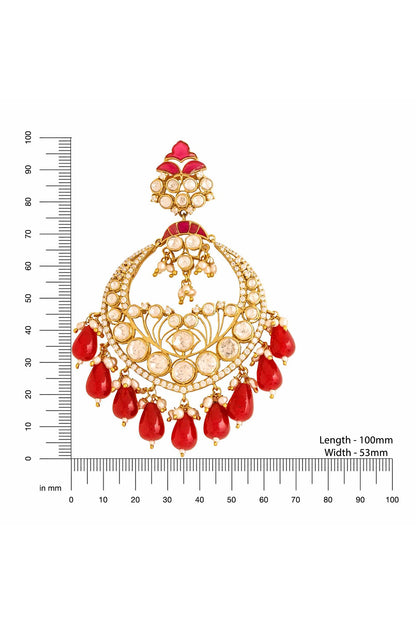 Gold Kundan & Bead Chandbalis 