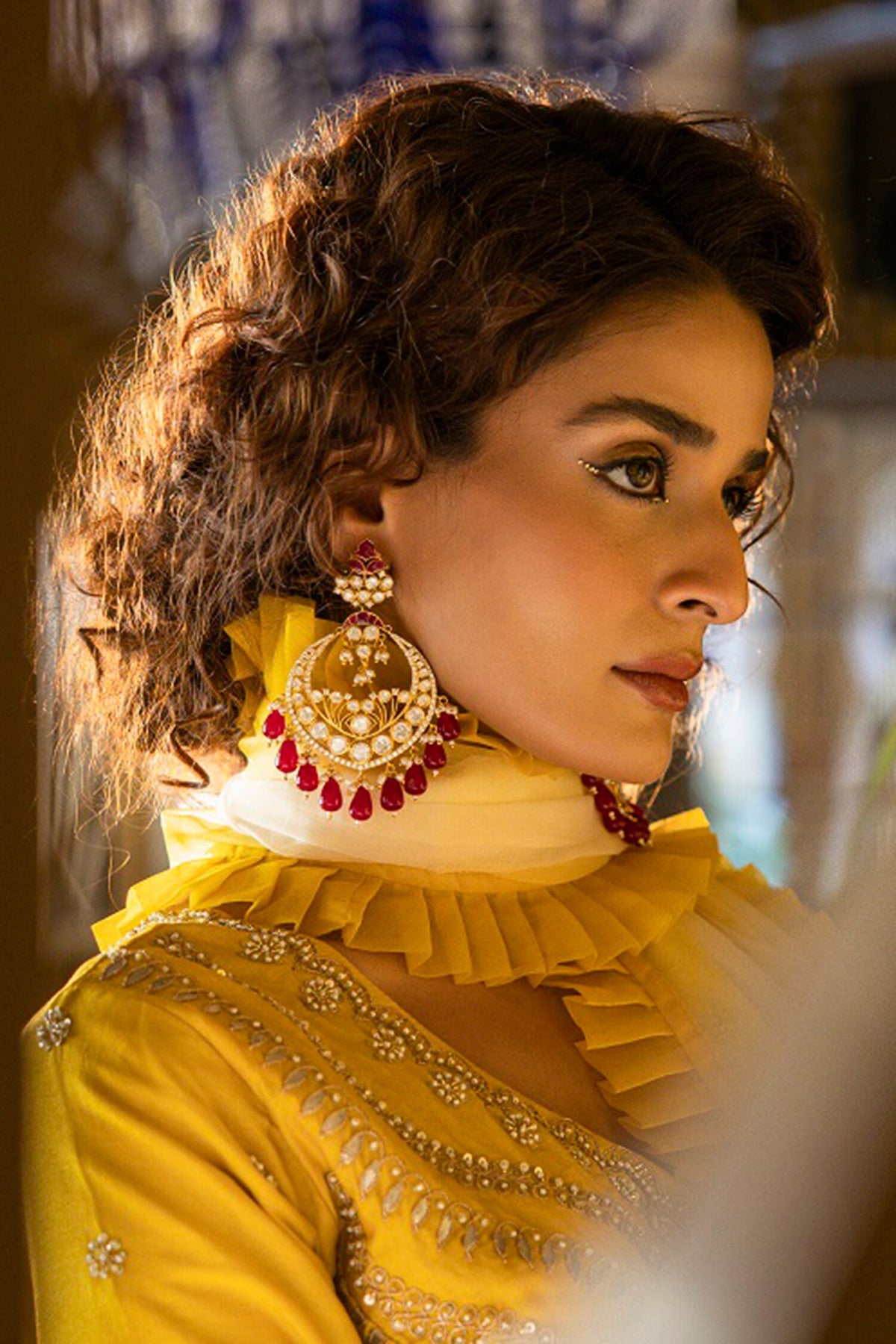 Gold Kundan & Bead Chandbalis 