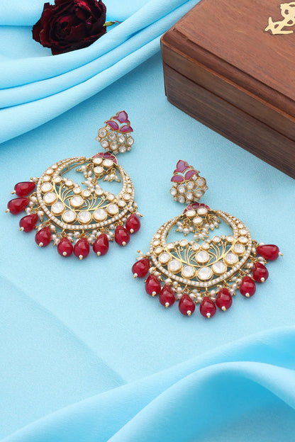 Gold Kundan & Bead Chandbalis 