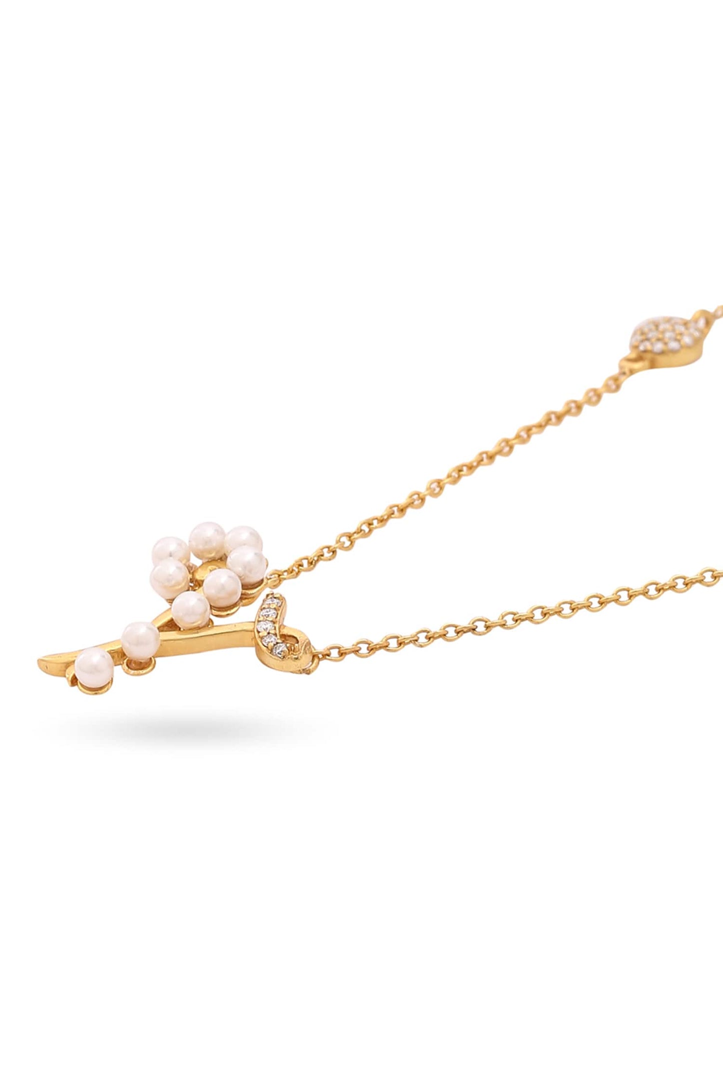 Gold Y Shaped Pendant Necklace 