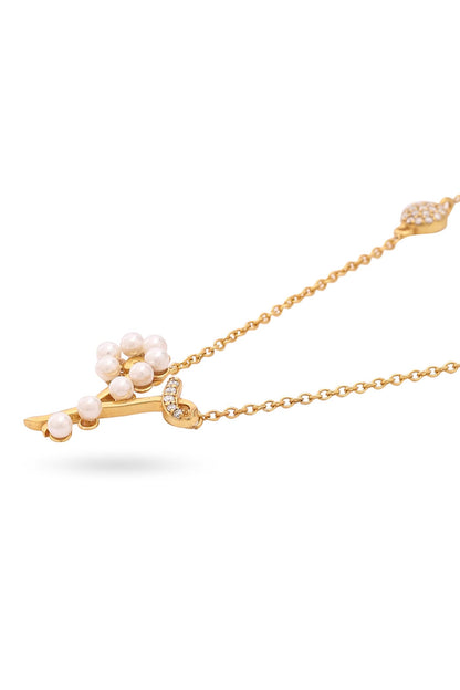 Gold Y Shaped Pendant Necklace 