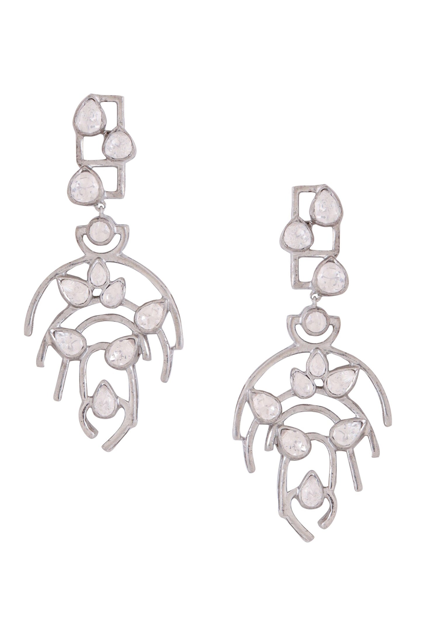 Stone Embellished Dangler Earrings 