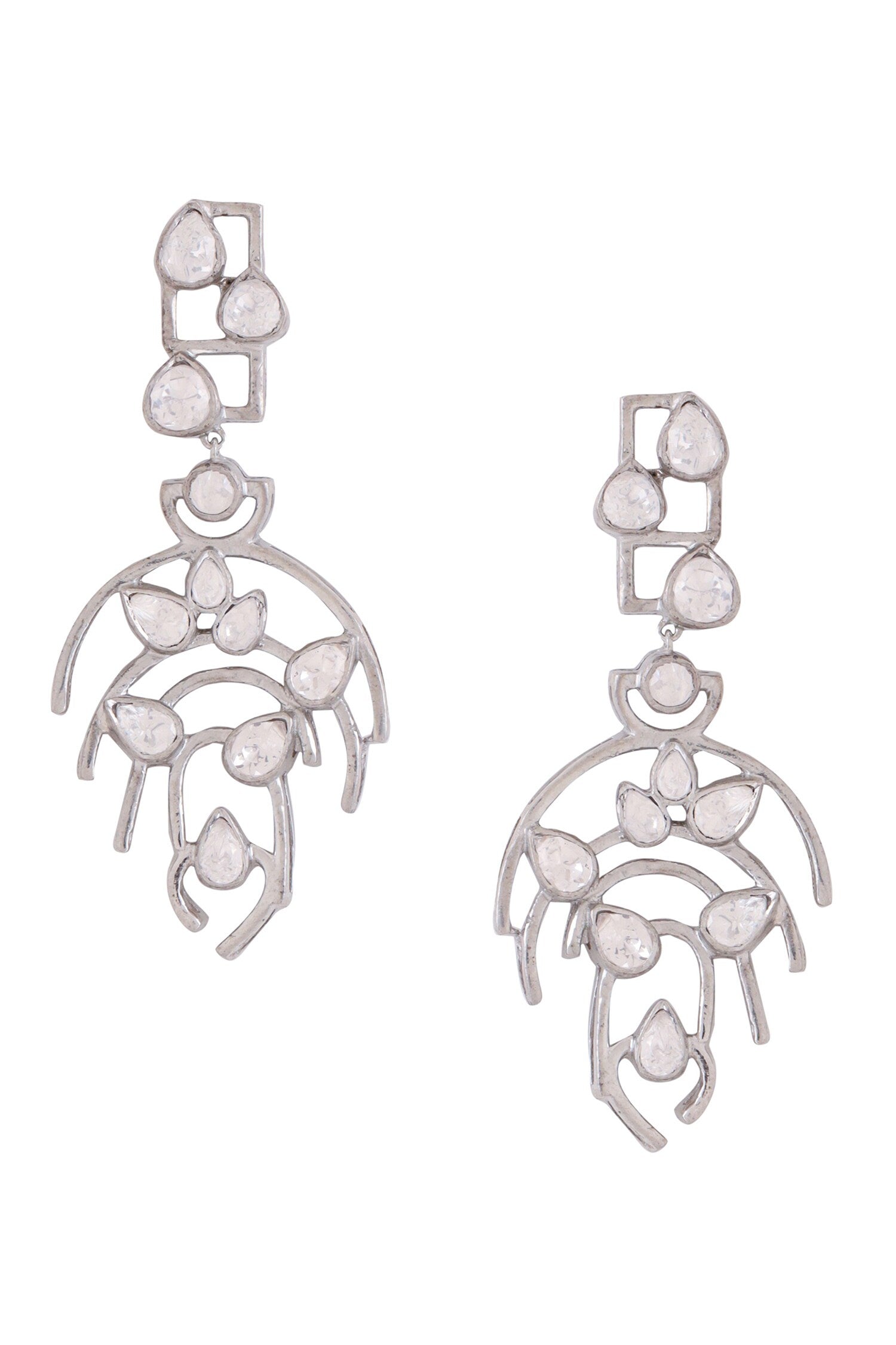 Stone Embellished Dangler Earrings 